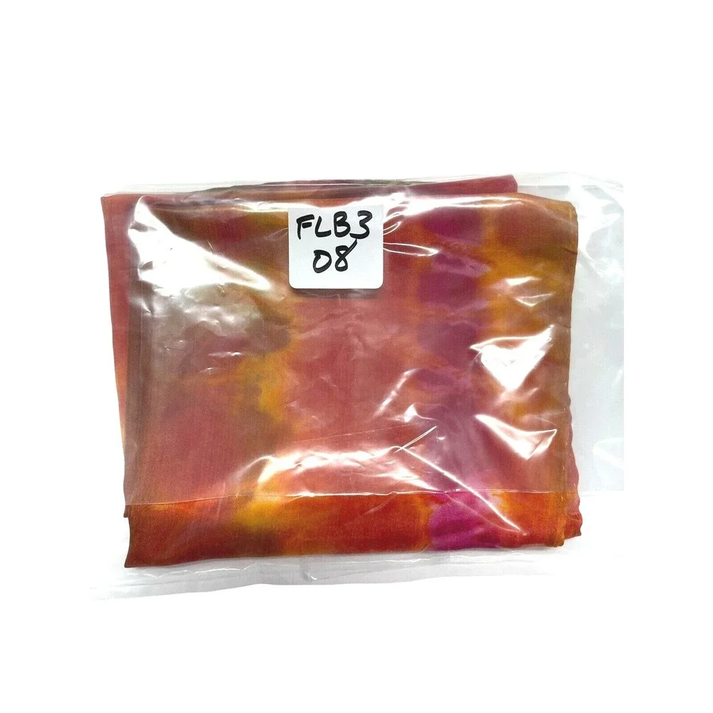 Womens Unbranded Rectangular Silk Scarf Orange Handmade Rolled Edges‎ 57x11